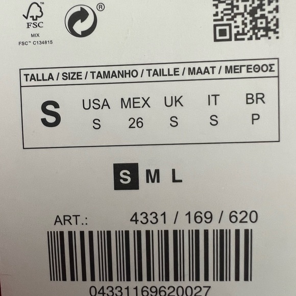 Zara Mini Rose Pink Skirt Tweed Textured NWO SIZE S - Picture 6 of 6